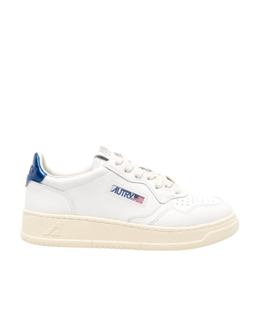 Autry White Leather Light Blue Medalist Sneakers In White