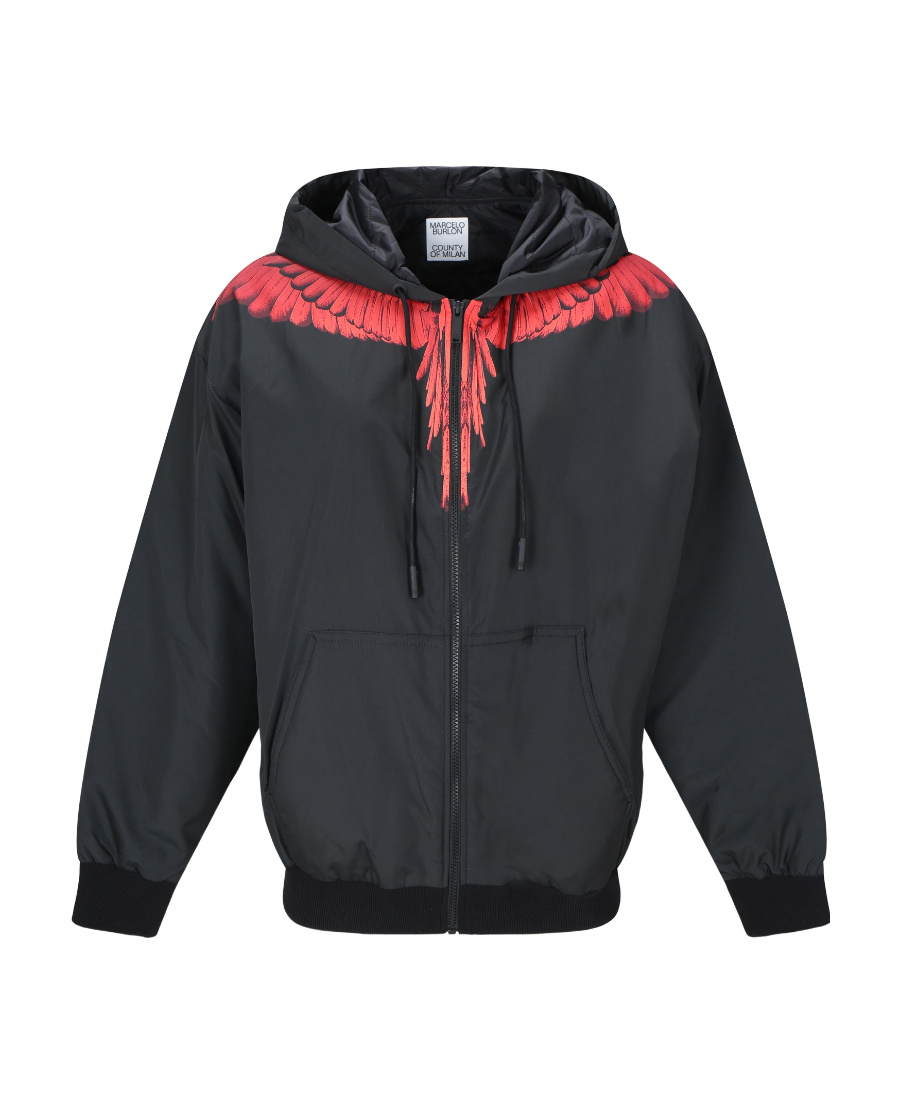 Marcelo Burlon County Of Milan Icon Wings Hooded Jacket In Black