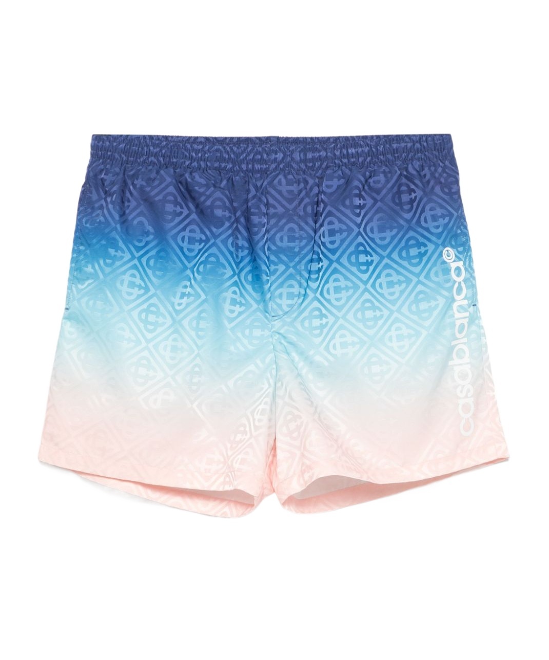Casablanca Gradient Monogram Shorts With Elasticized Waistband In Blue