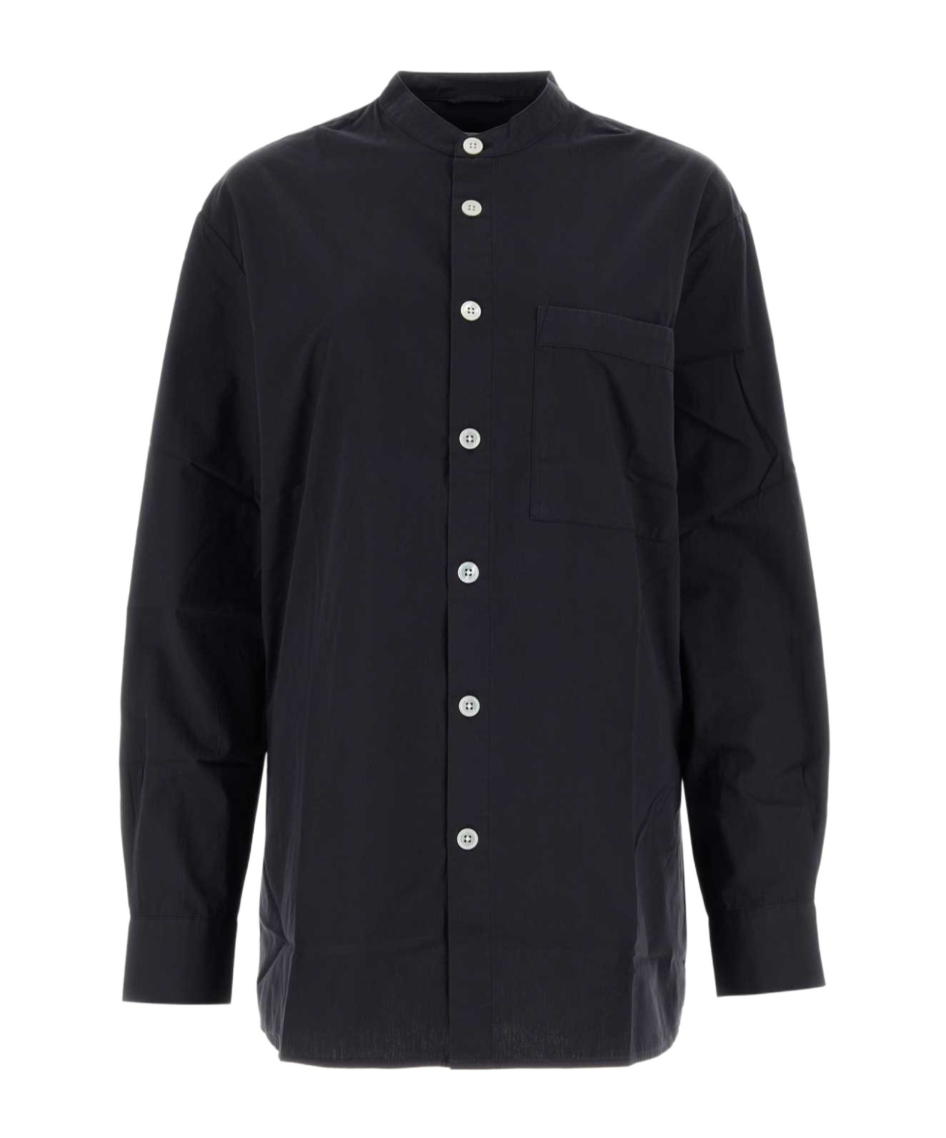 Tekla Navy Birkenstock Edition Pyjama Shirt In Black