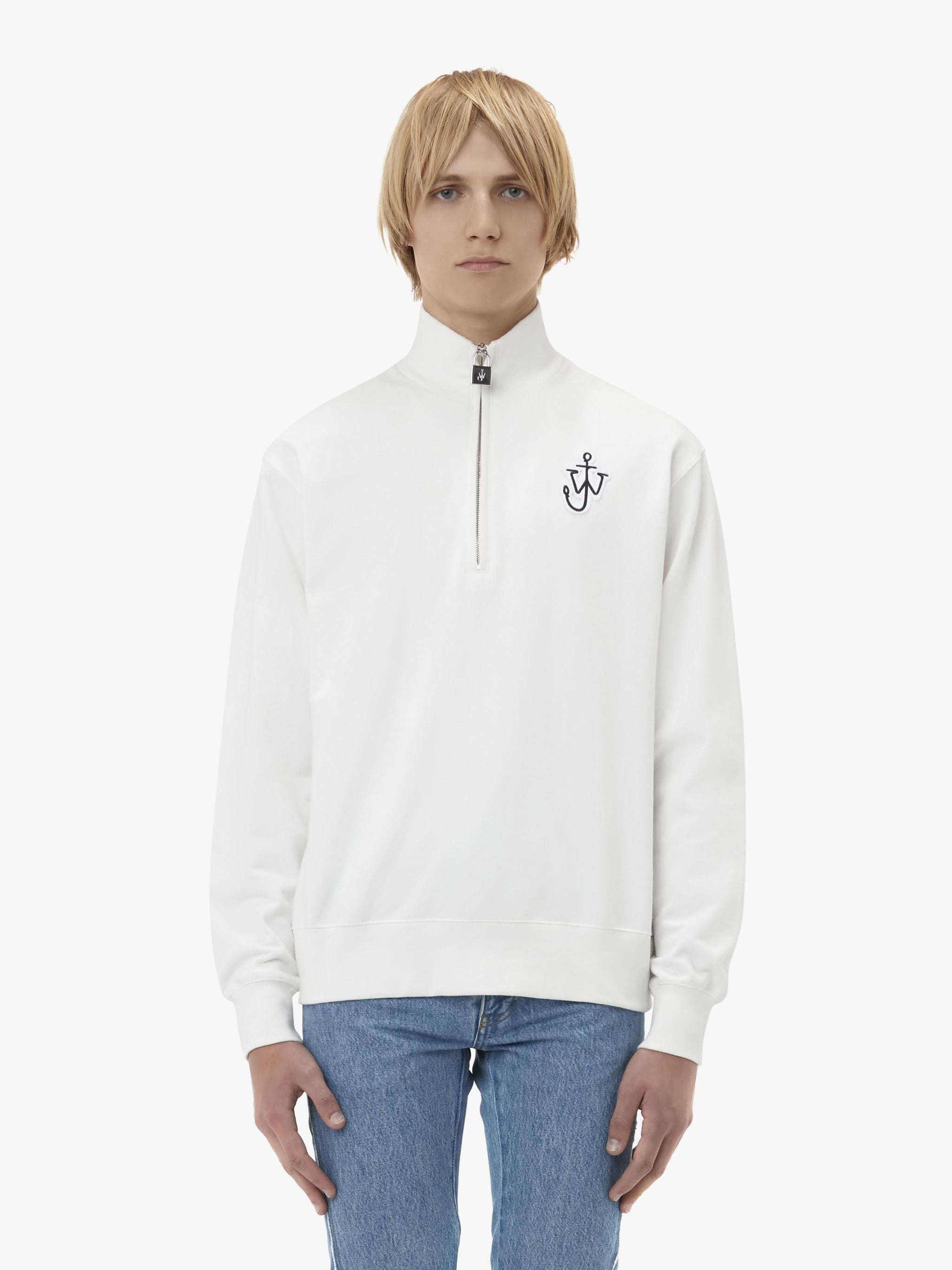 Jw Anderson Padlock Half Zip Sweatshirt In White