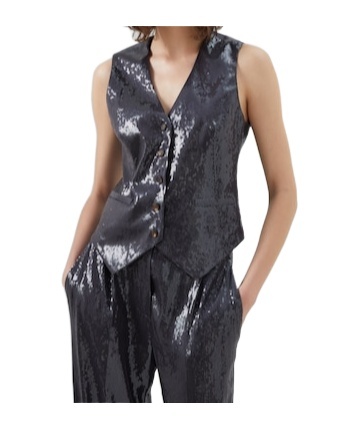 Brunello Cucinelli Sequin-detail Single-breasted Waistcoat In Blue