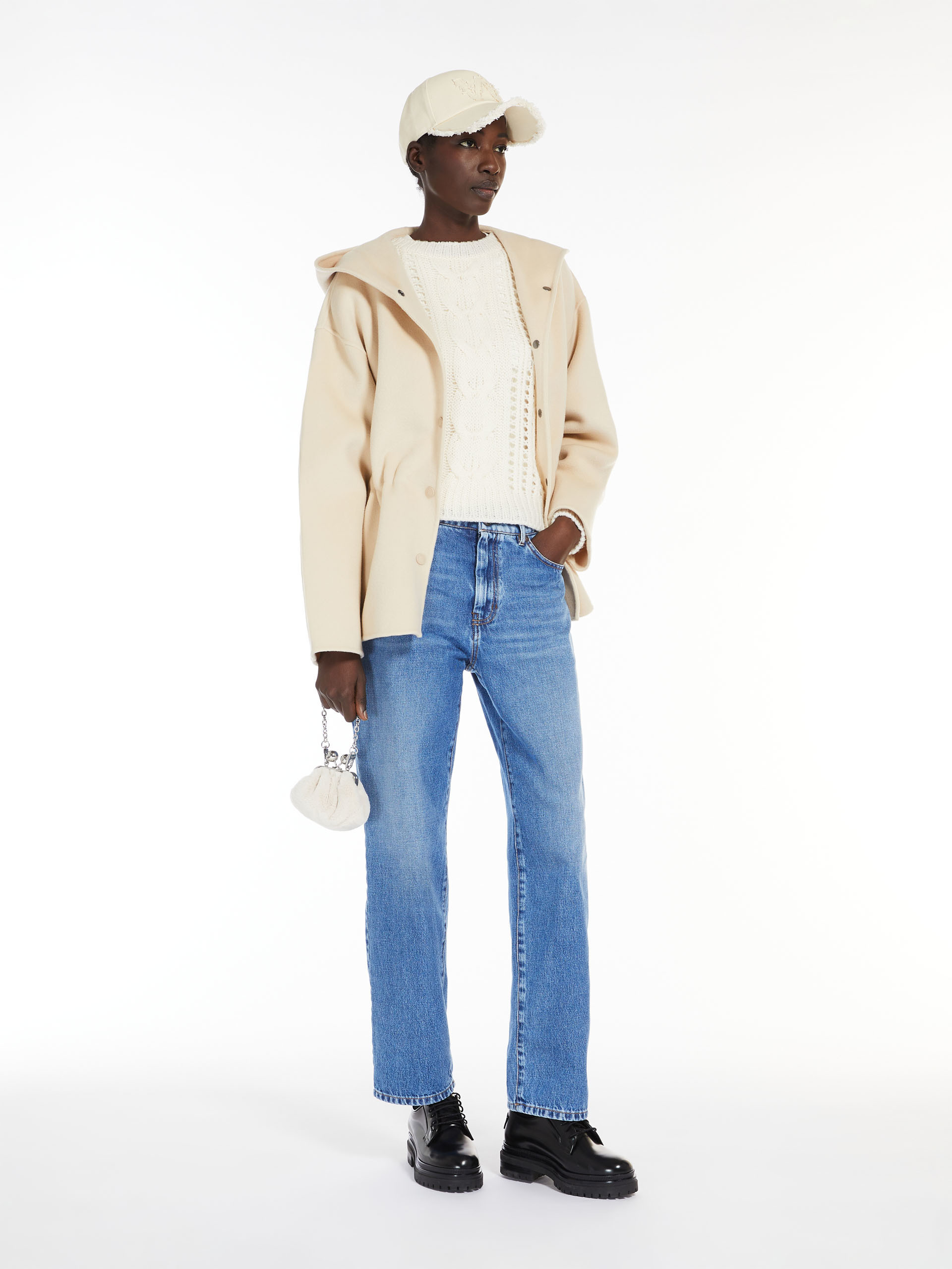 Weekend Max Mara Large Silhouette Wool Sweater In White