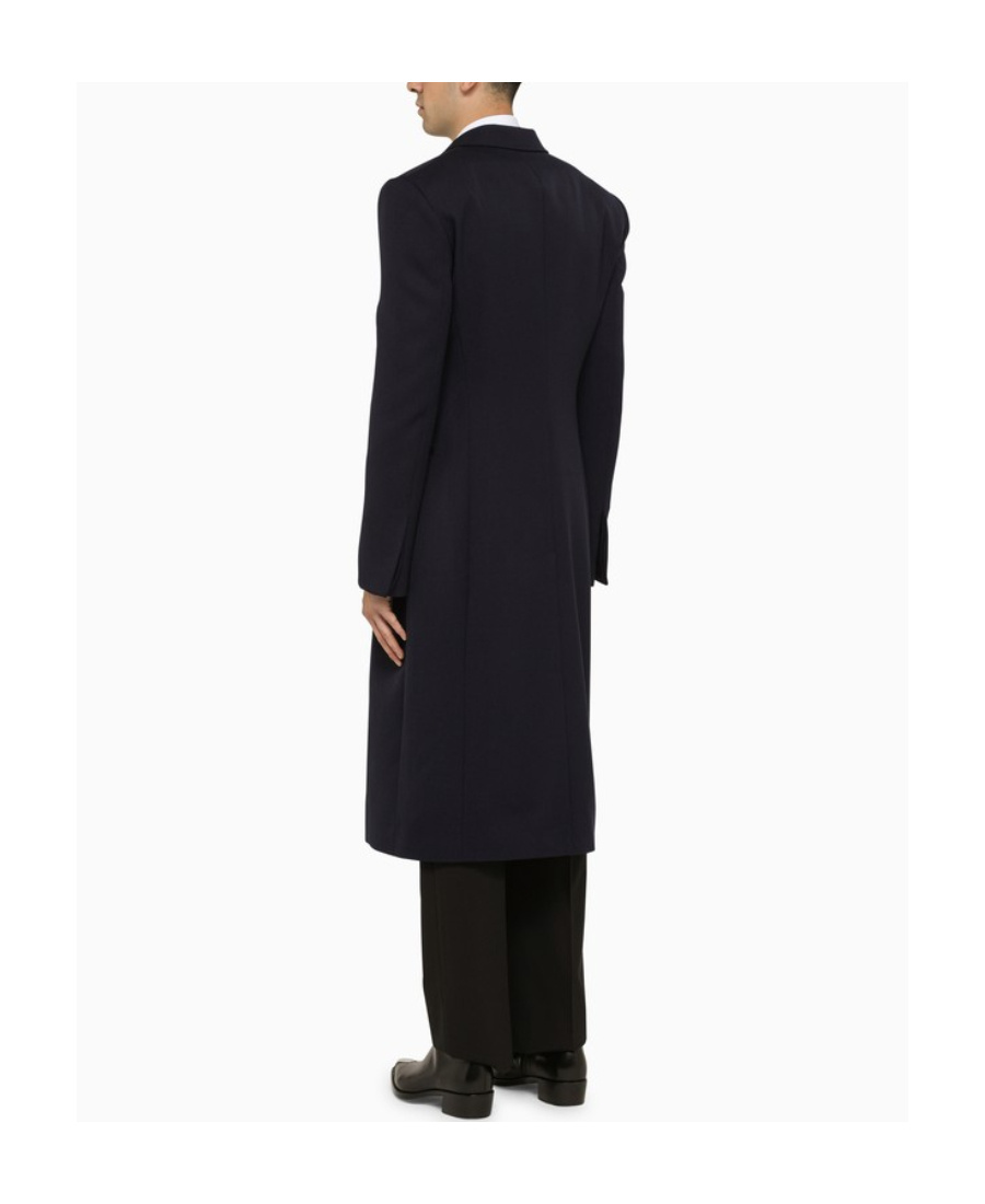 Alexander Mcqueen Single-breasted V-neck Coat In Black