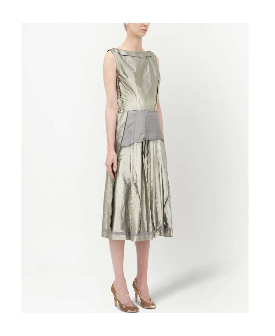 Maison Margiela Laminated Dress Dresses Silver In Gray