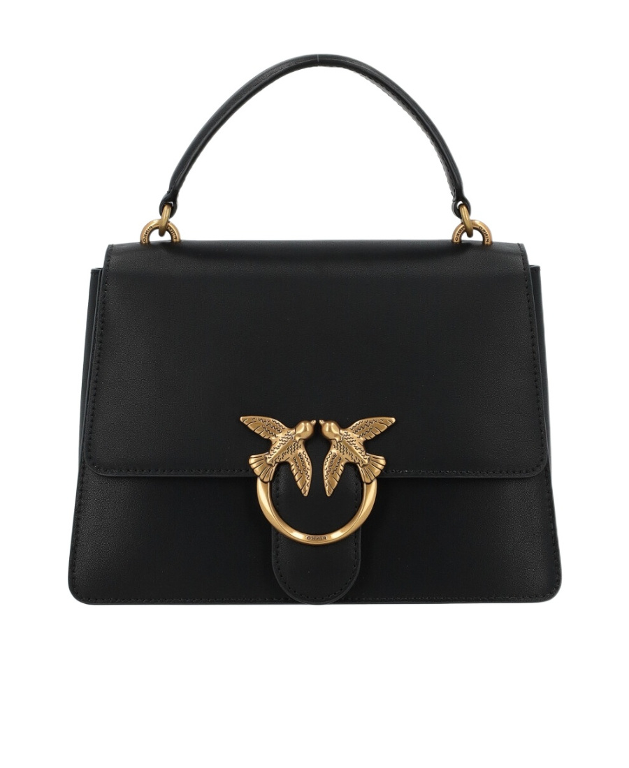 Pinko Love Birds Tote Bag In Black