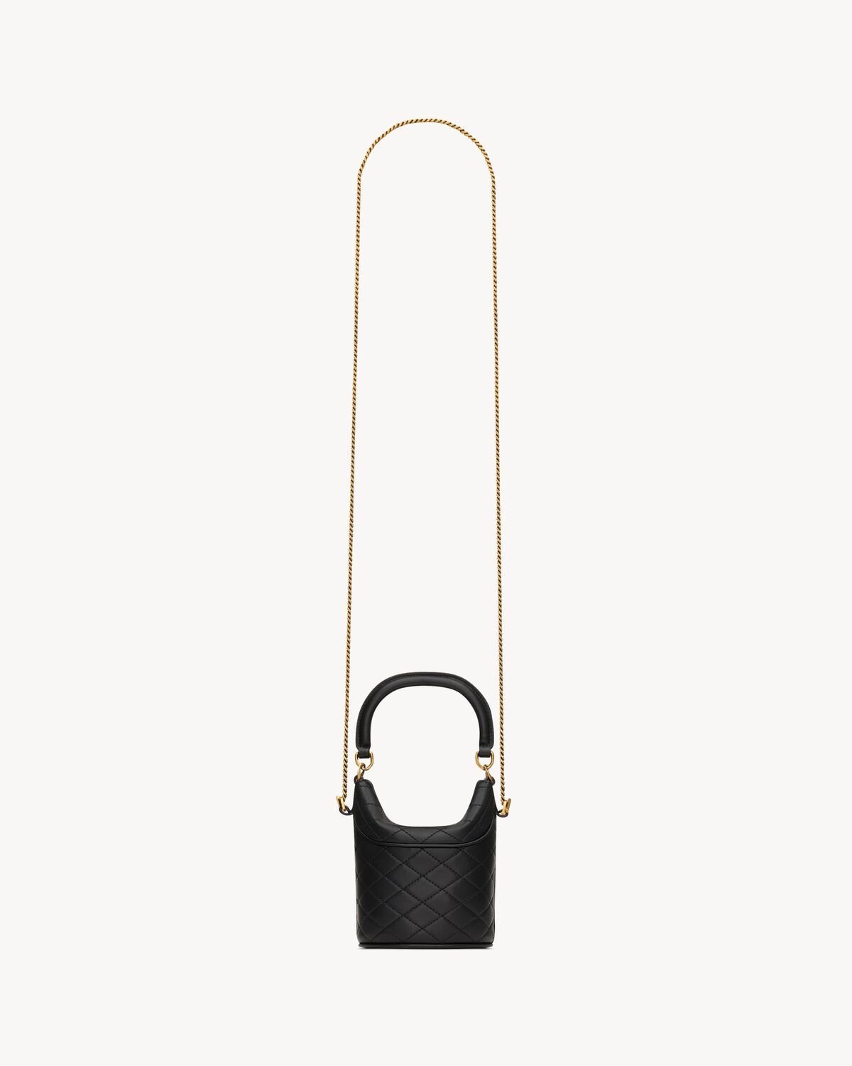Saint Laurent Gaby Mini Bucket In Lambskin In Black