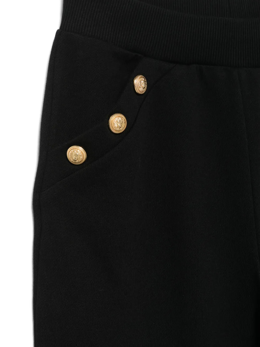 BALMAIN EMBOSSED-BUTTONS TRACK PANTS