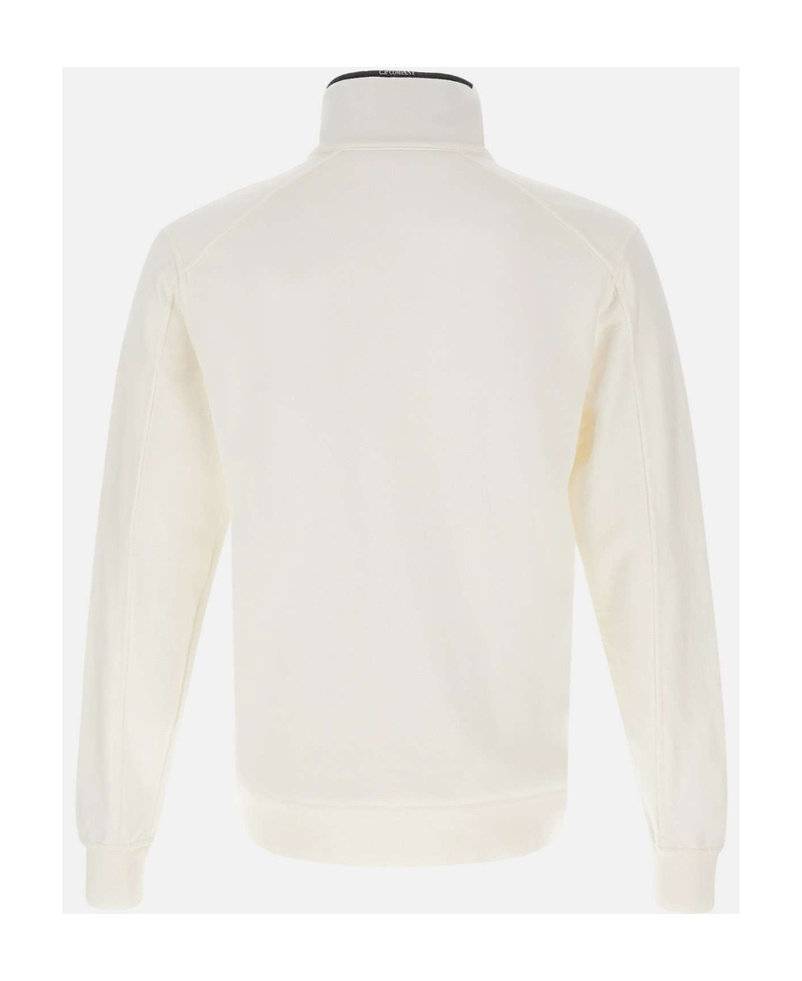 C.p. Company Short-zip Sweatshirt In White
