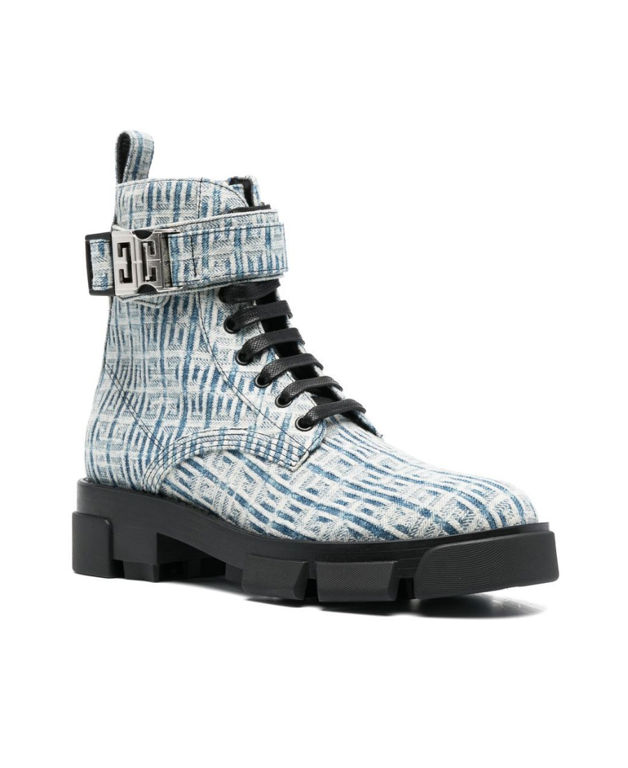 Givenchy Terra Heeled Ankle Boots In Blue