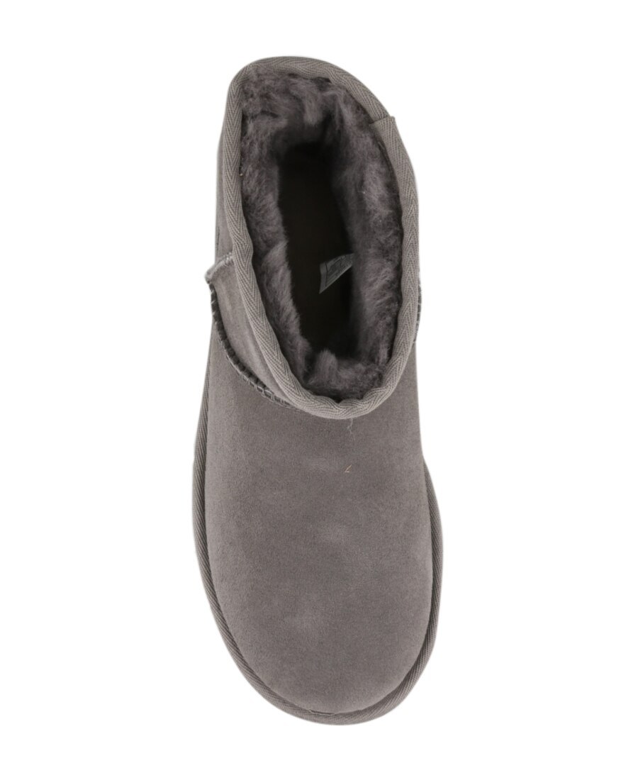 Ugg Classic Mini Ii Suede Boots With Shearling Lining In Gray