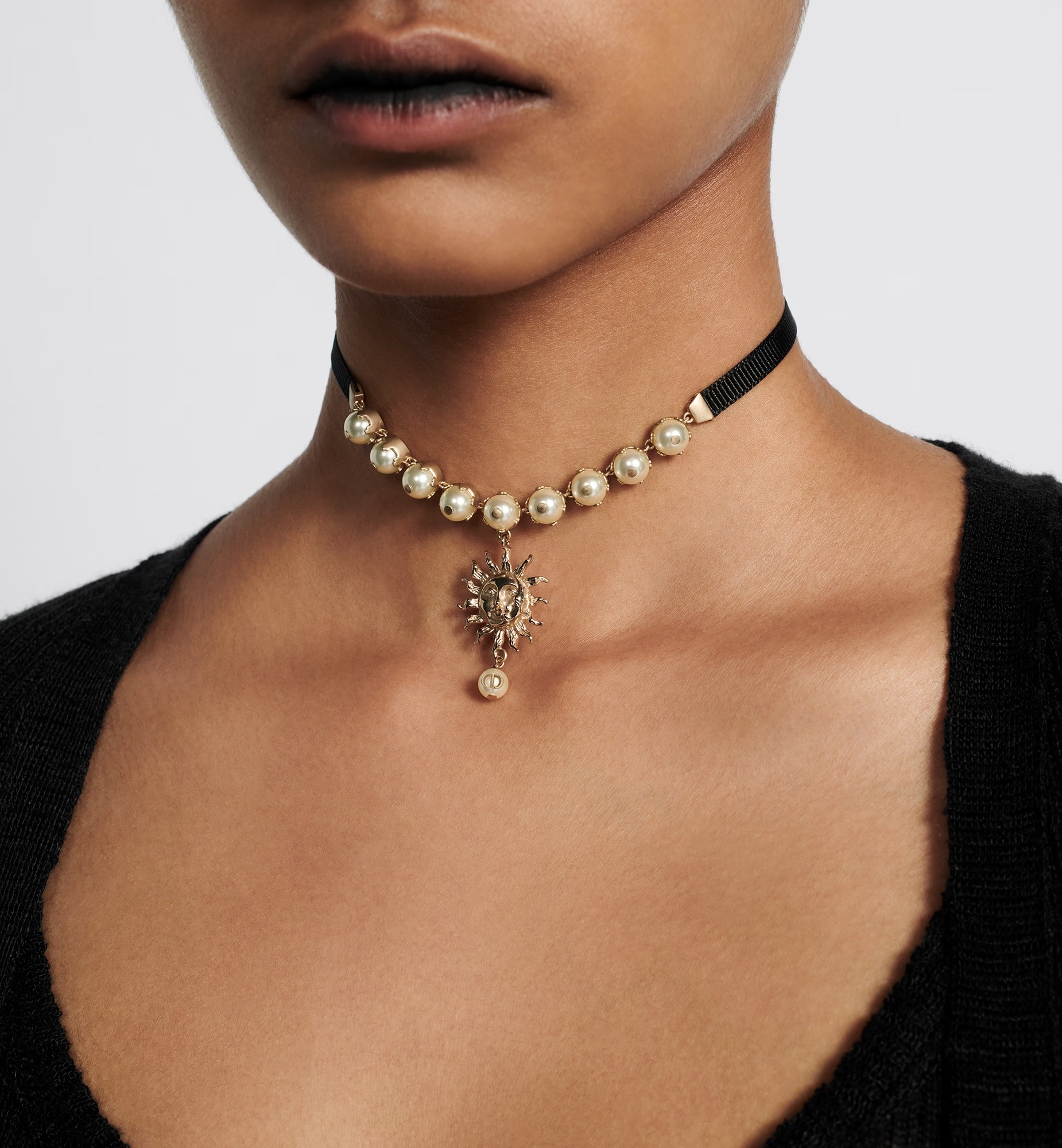 Dior Toile De Jouy Soleil Neckchain In Yellow