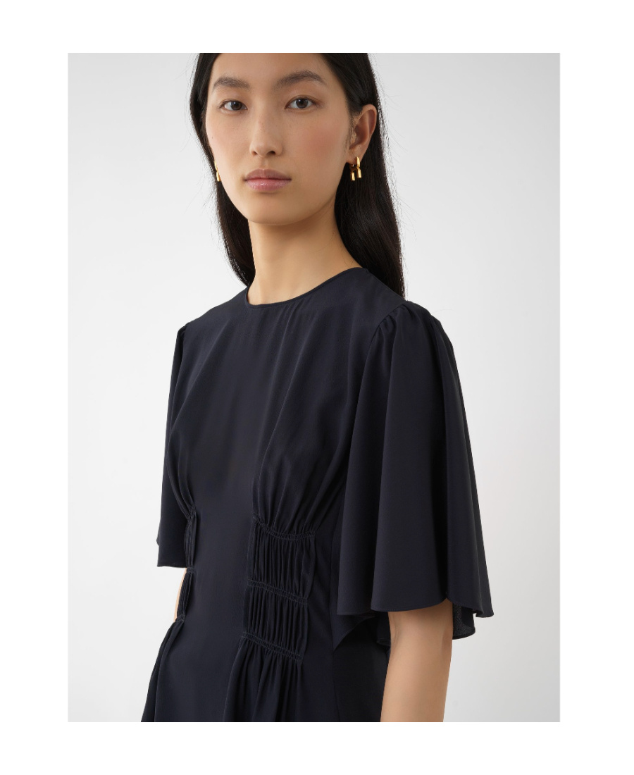 Chloé Drape-detailed Crewneck Top In Black