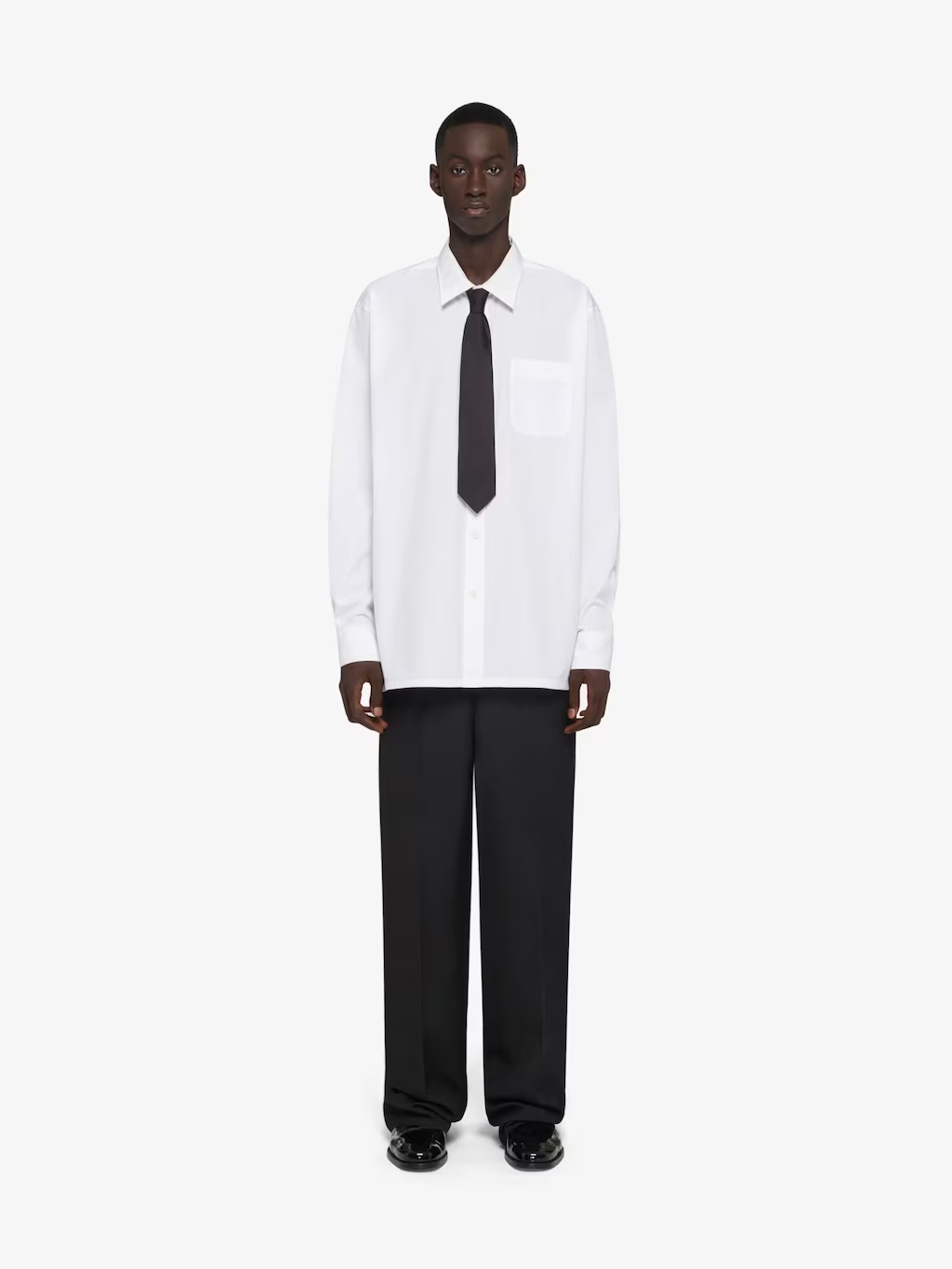 Givenchy Lapel Long-sleeved Shirt In White