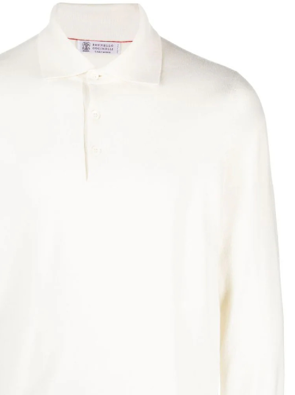 Brunello Cucinelli Long-sleeve Cashmere Polo Shirt In White