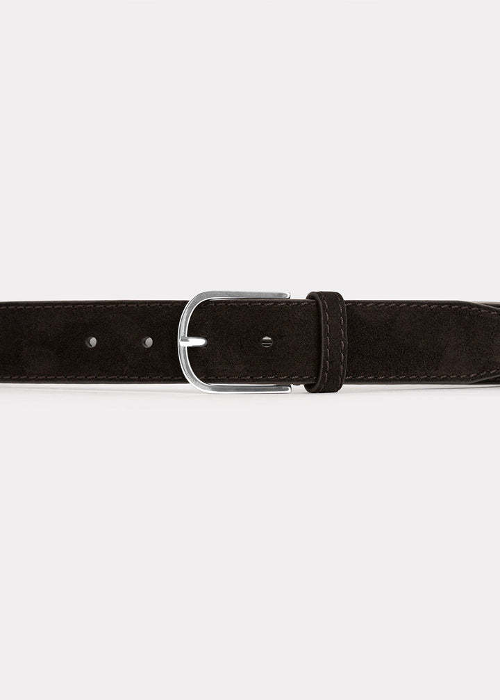 Totême Logo-engraved Suede Belt In Black