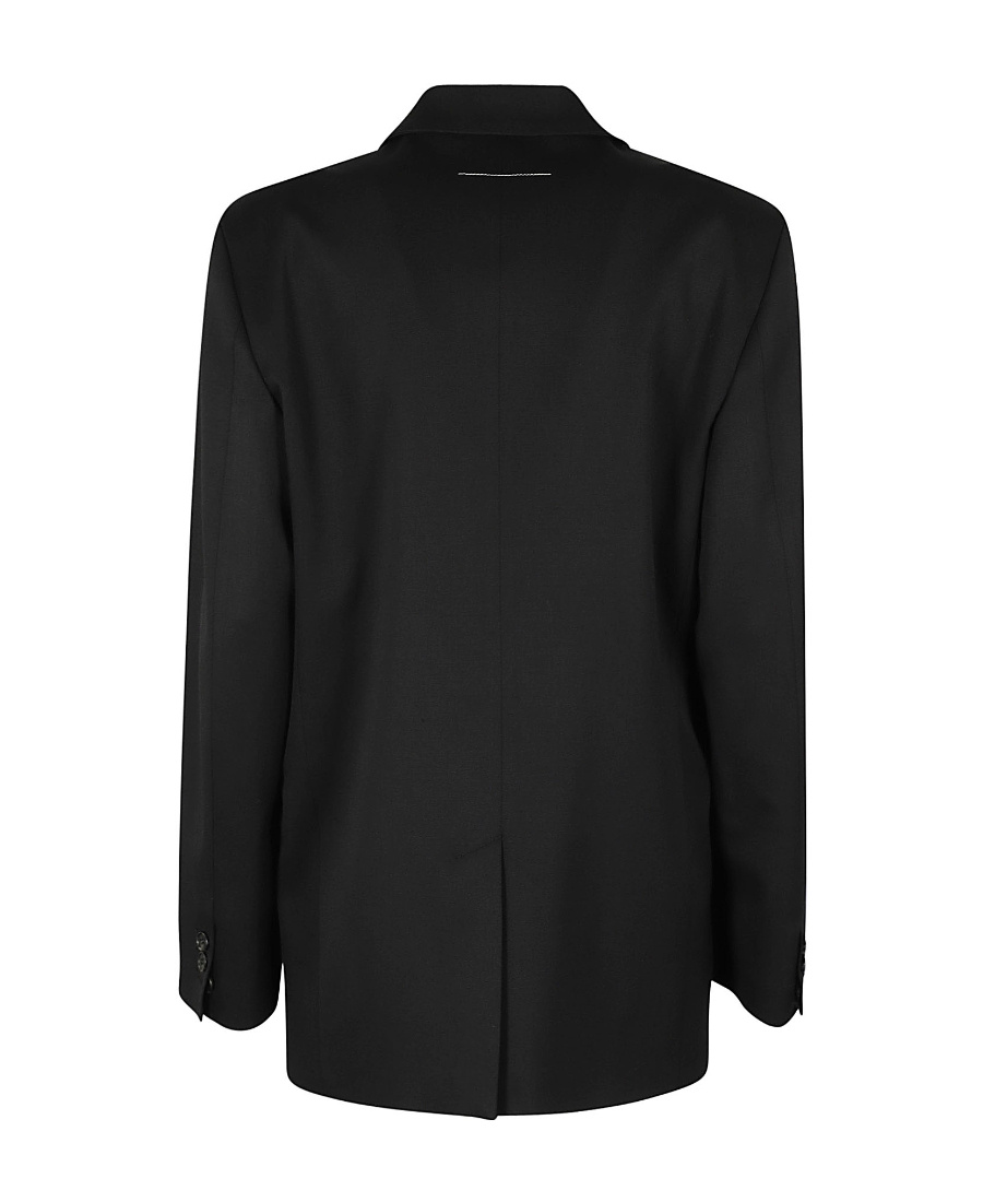 Mm6 Maison Margiela Top Insert Detailed Single Breasted Blazer In Black