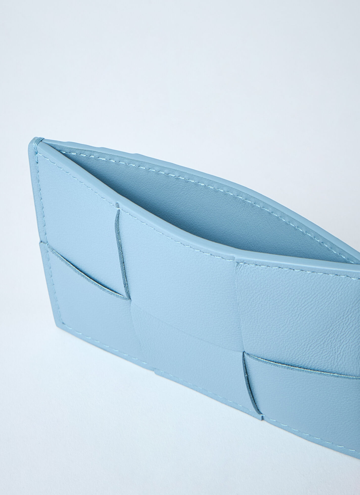 Bottega Veneta Cassette Card Holder In Blue