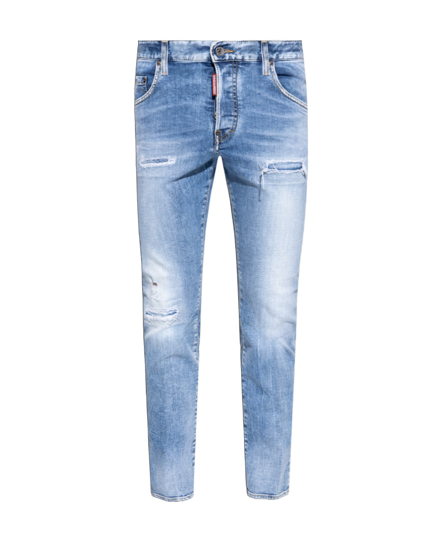 Shop Dsquared2 Logo-patch Mid-rise Skinny Jeans In Blue
