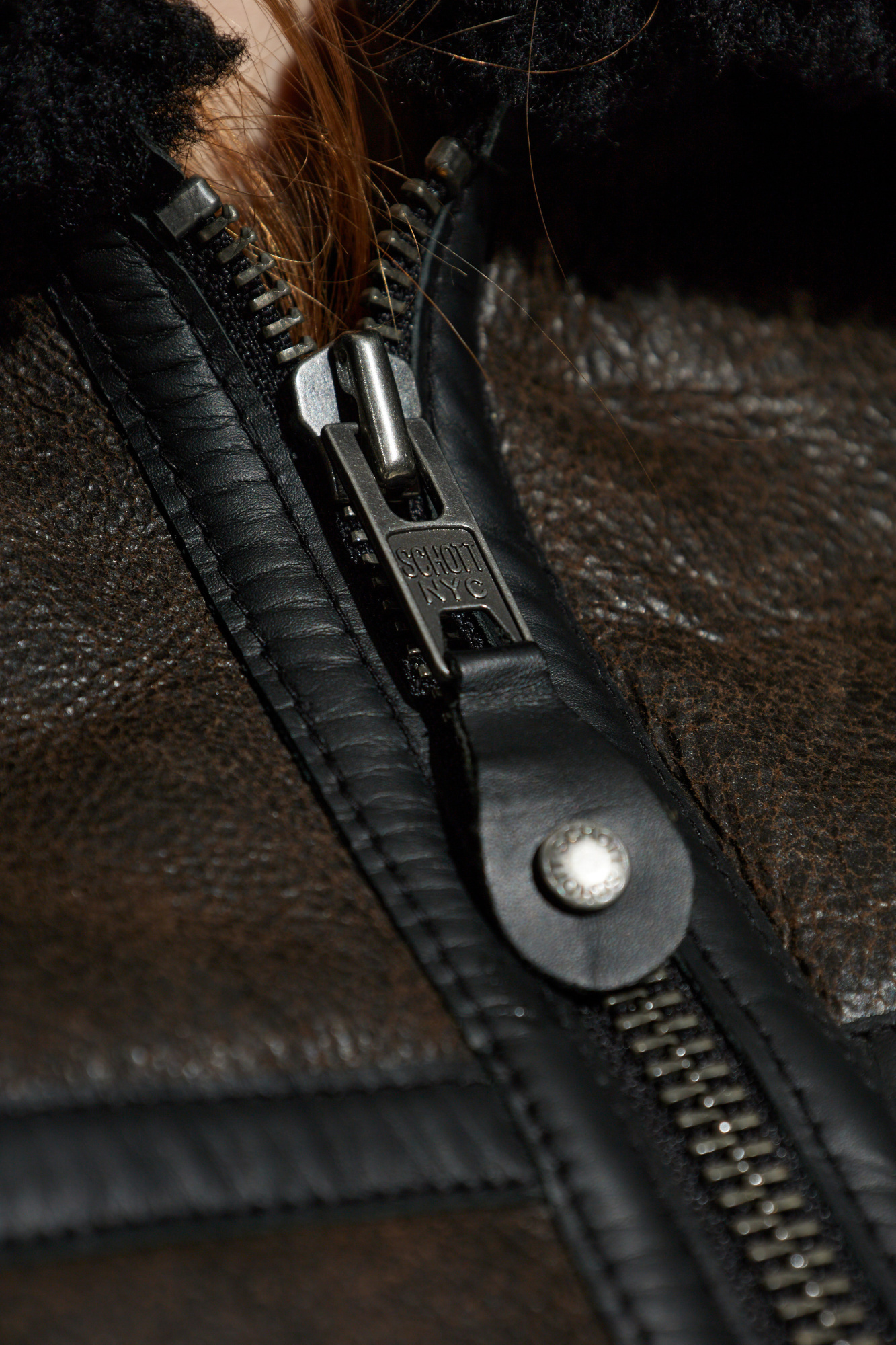 Samsoe & Samsoe Zippered Long-sleeved Leather Jacket In Black
