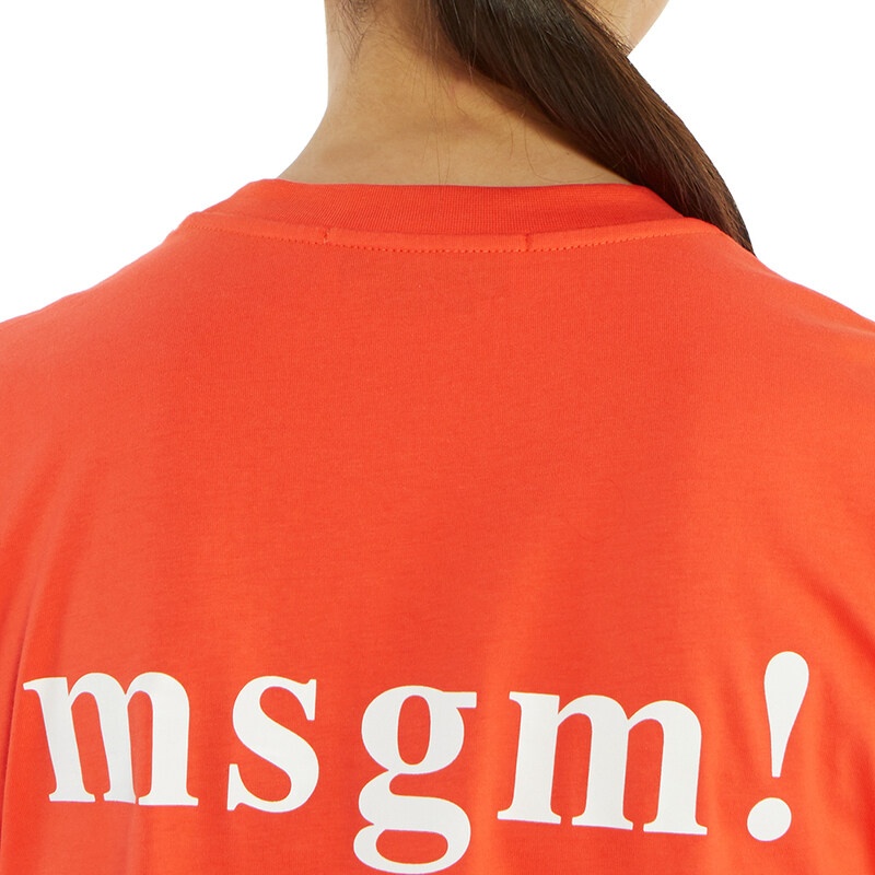 Msgm T-shirt With Logo In Orange
