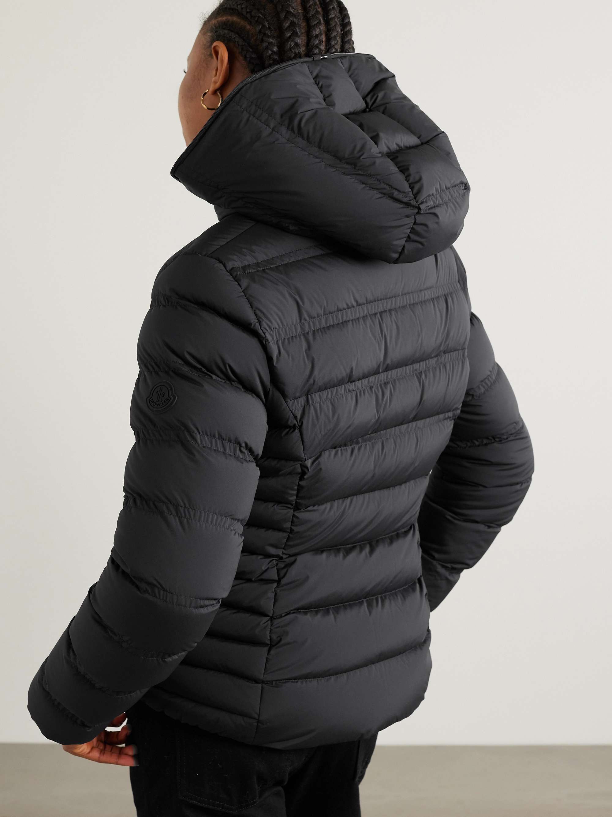 Moncler Long-sleeved Down Jacket In Black