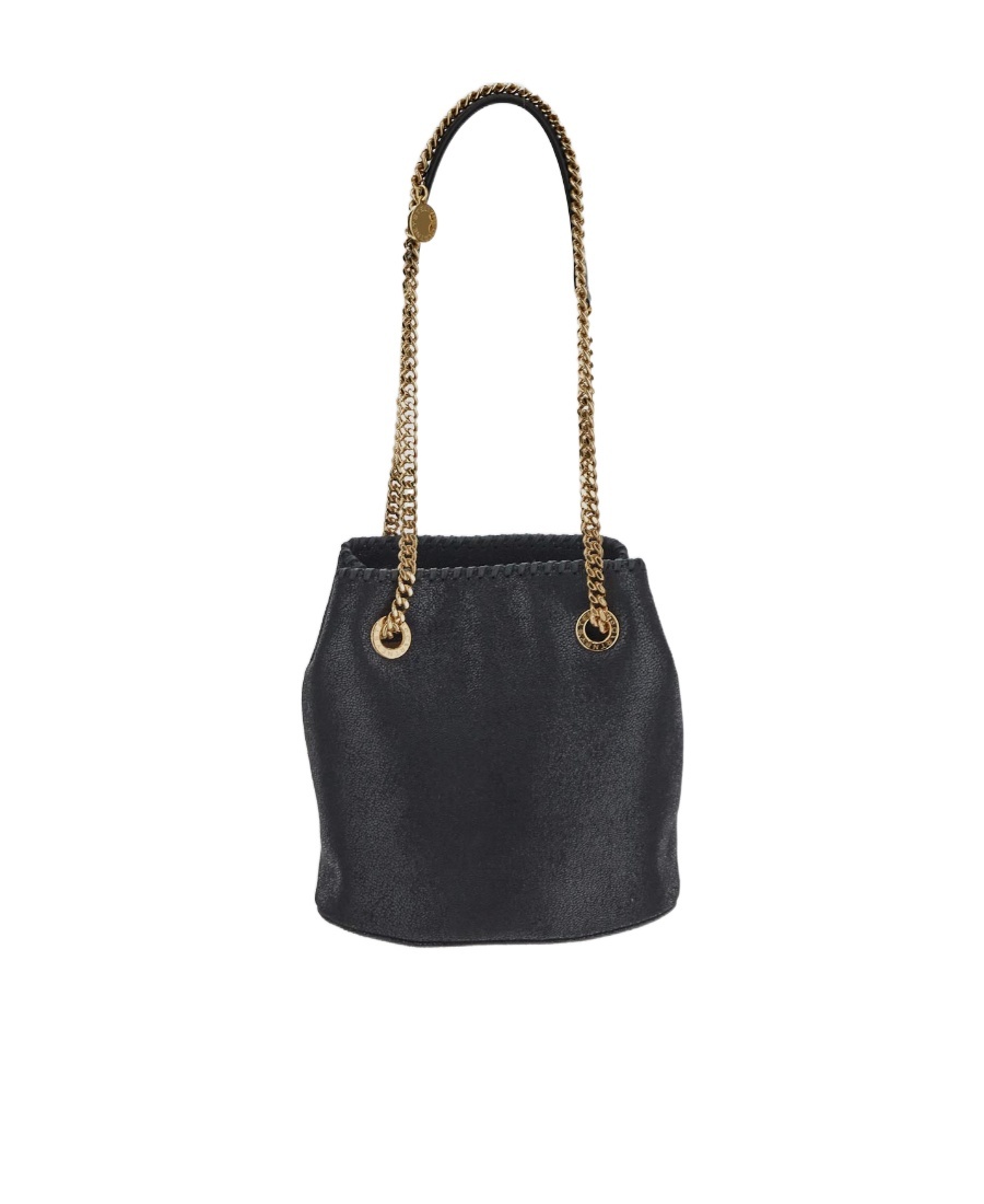 Stella Mccartney Falabella Metallic Bucket Bag In Black