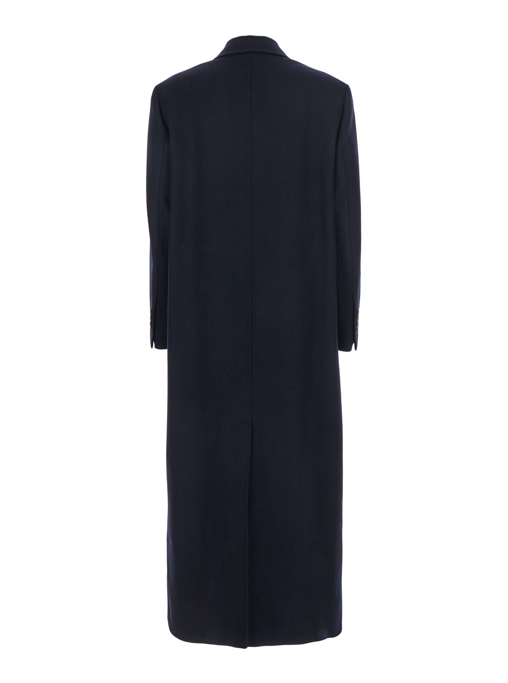 Brunello Cucinelli Blue Double-breasted Long Coat With Peak Revers