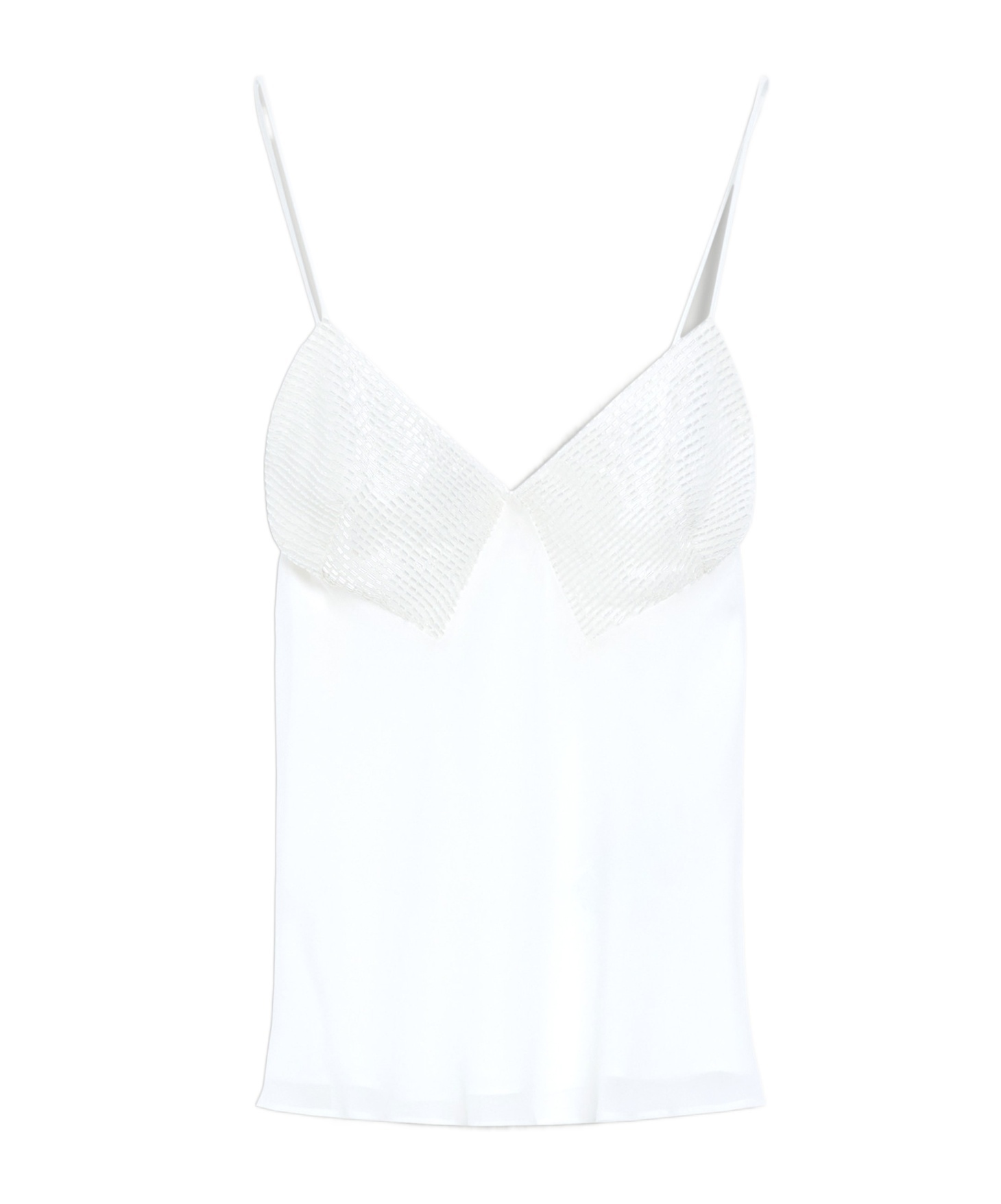 Max Mara Silk Georgette Top In Gray