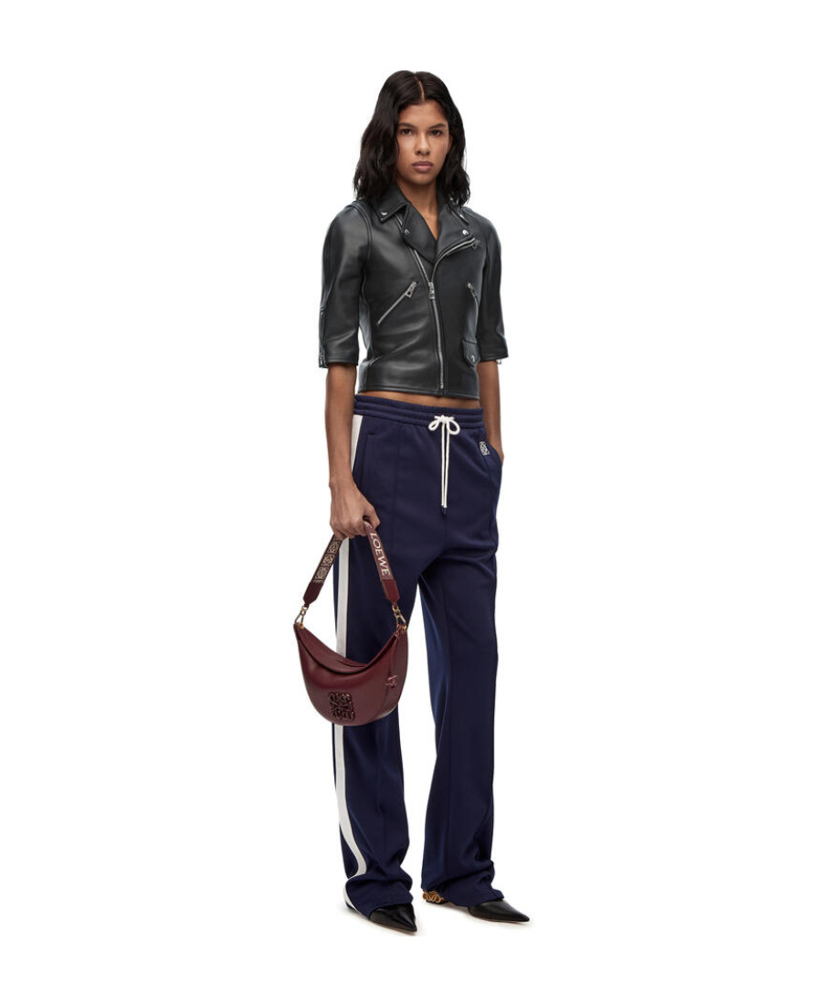Loewe Three-quarter Sleeve Leather Jacket In Black