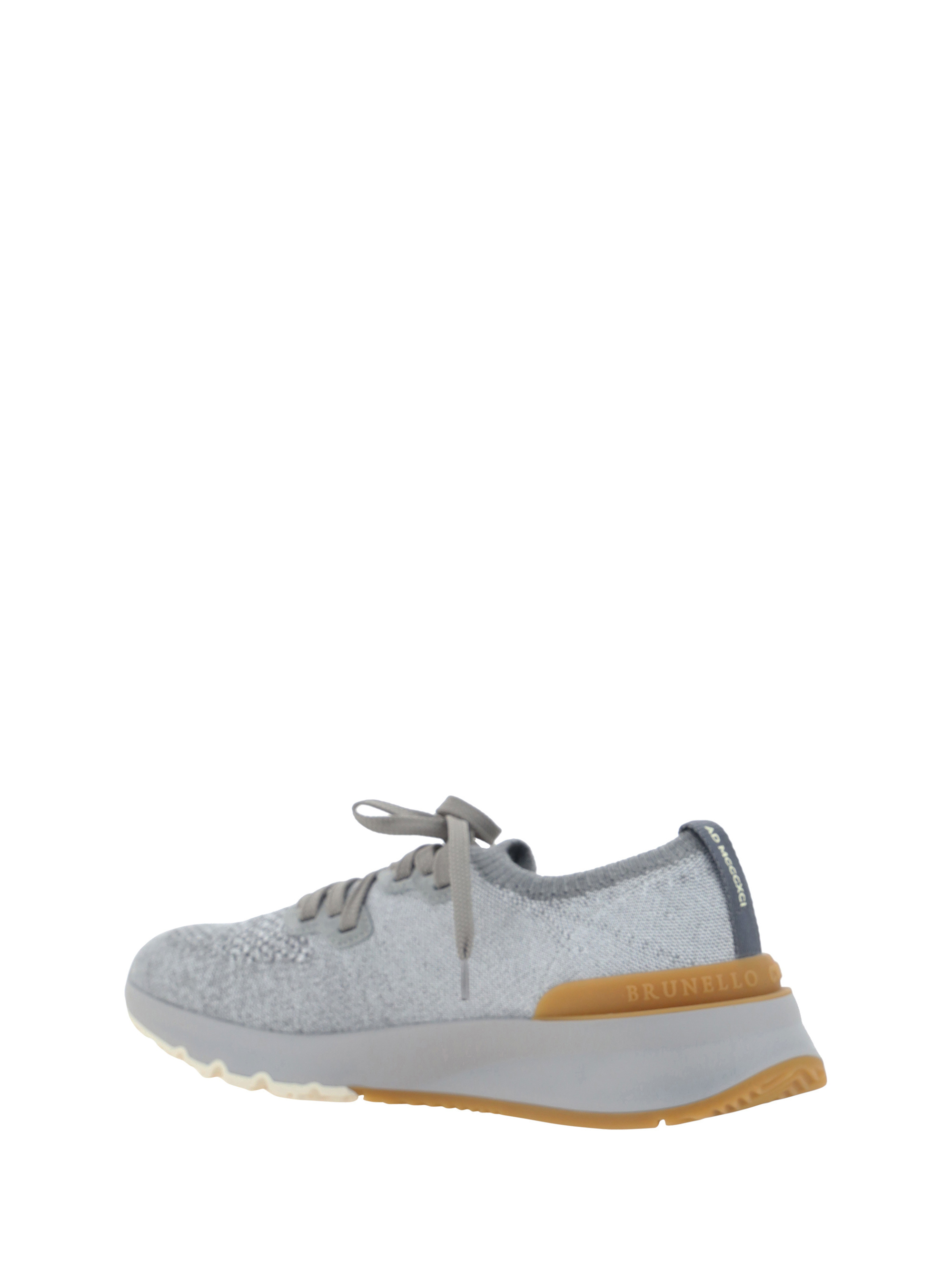 Brunello Cucinelli Knitted Sneakers In Gray