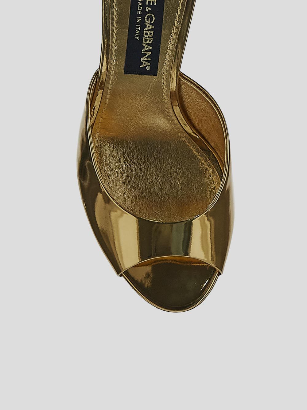 Dolce & Gabbana 70mm Metallic-finish Leather Mules In Brown