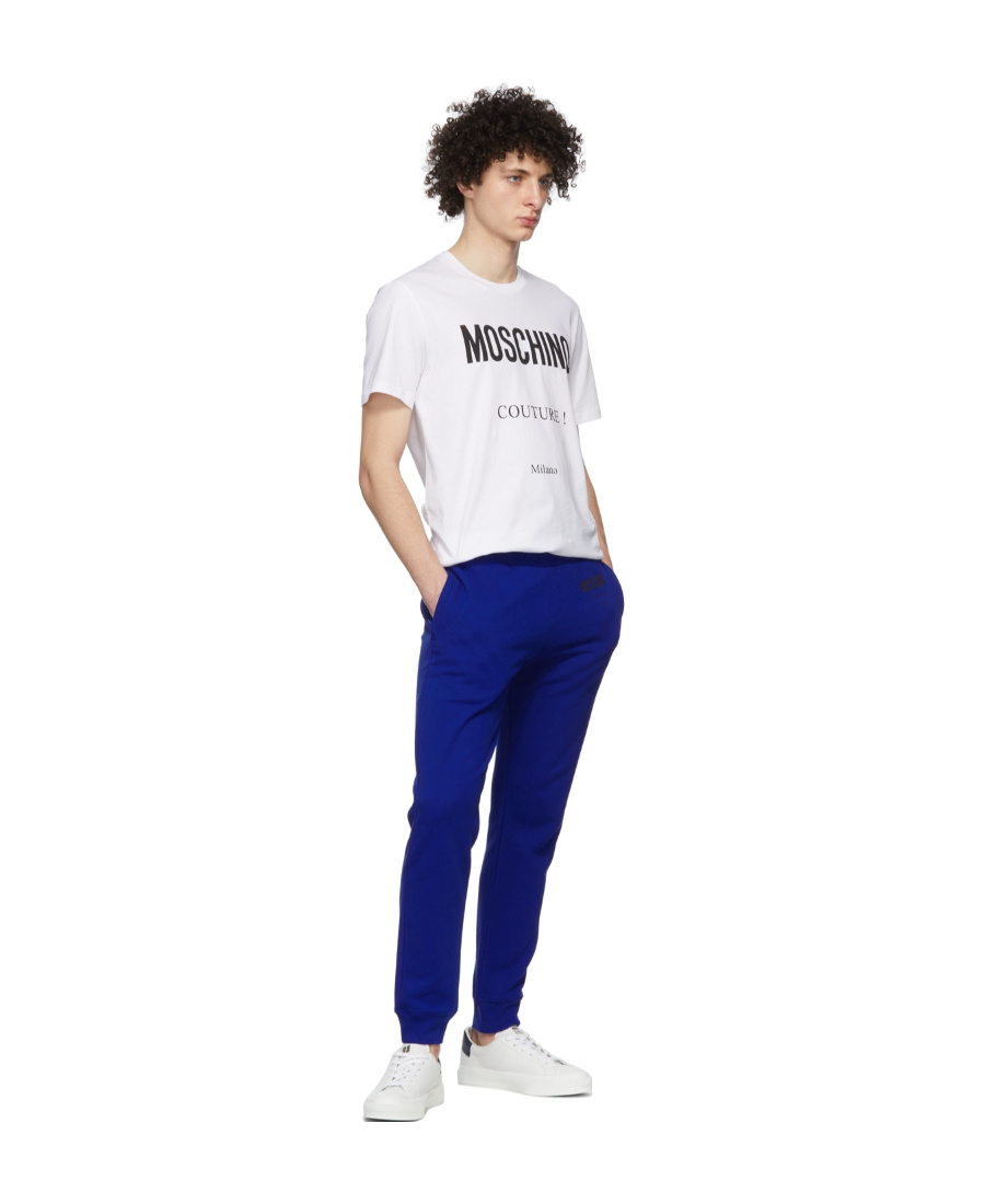 Moschino Logo Casual Pants In Blue