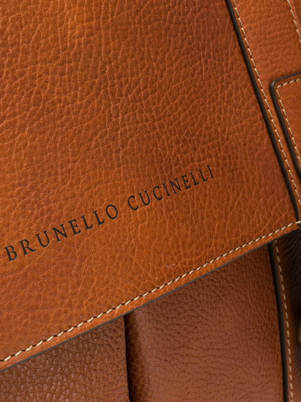 Brunello Cucinelli Classic Logo Printed Briefcase In Orange