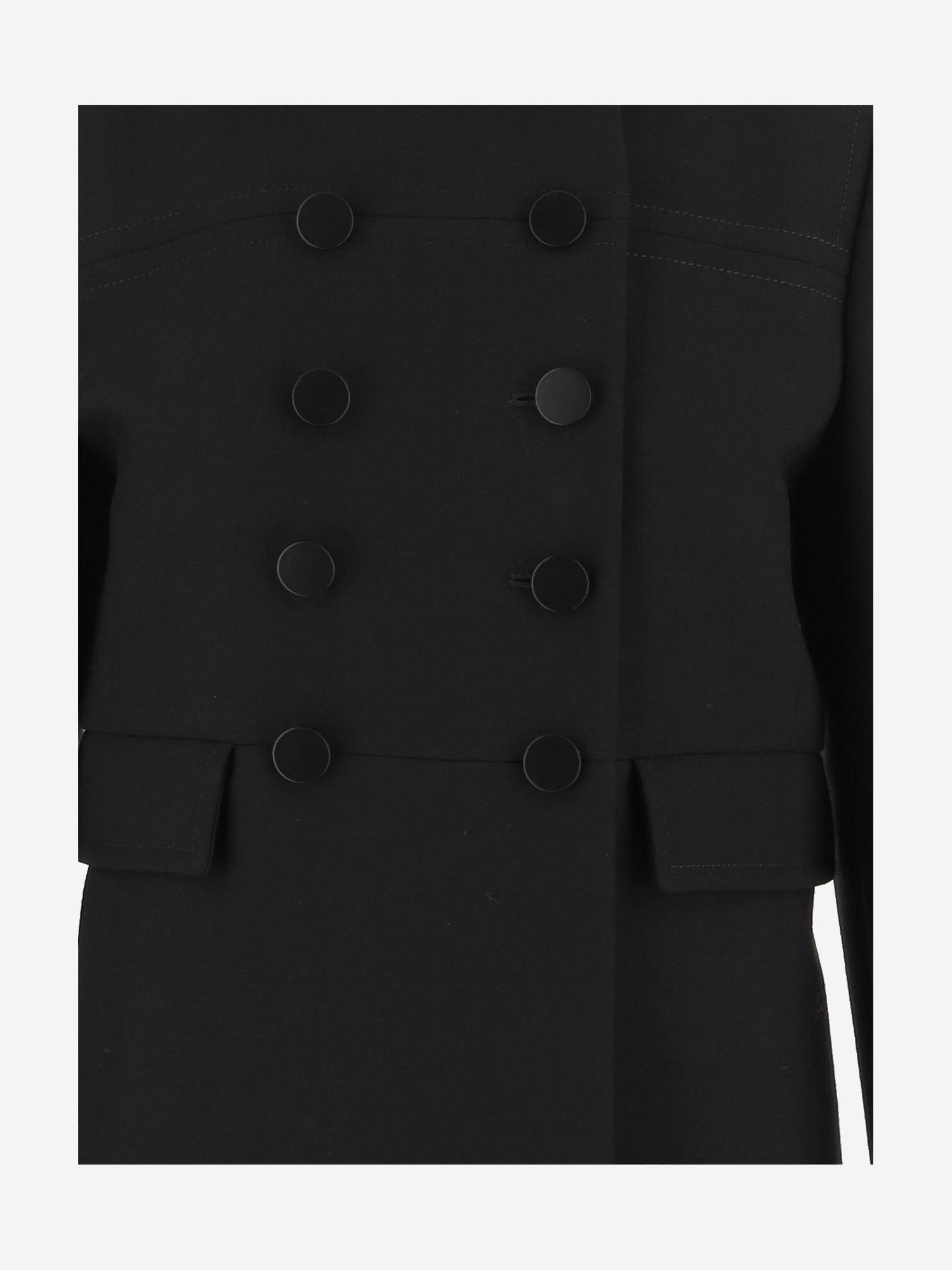 Gucci Double G Double-breasted Wool Coat In Black
