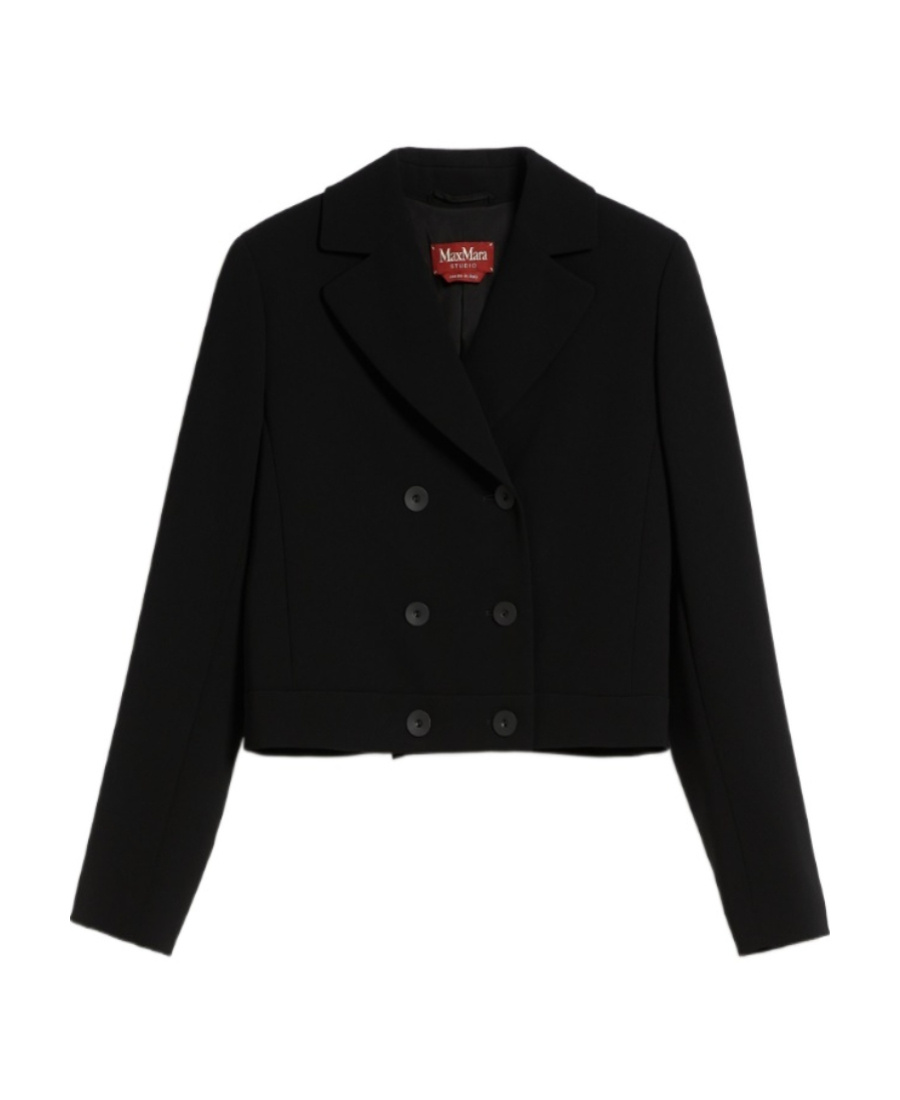 Max Mara Double-breasted Short Casual Jacket In Black