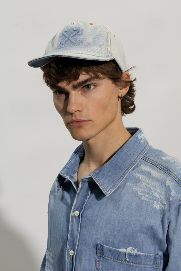 Off-white Arrows Denim Baseball Cap In Blue