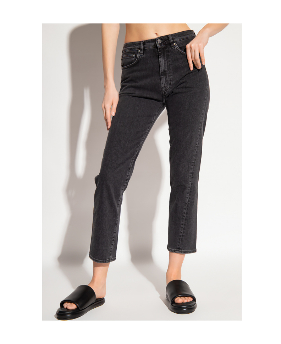 Totême Belt-looped Straight-leg Jeans In Black