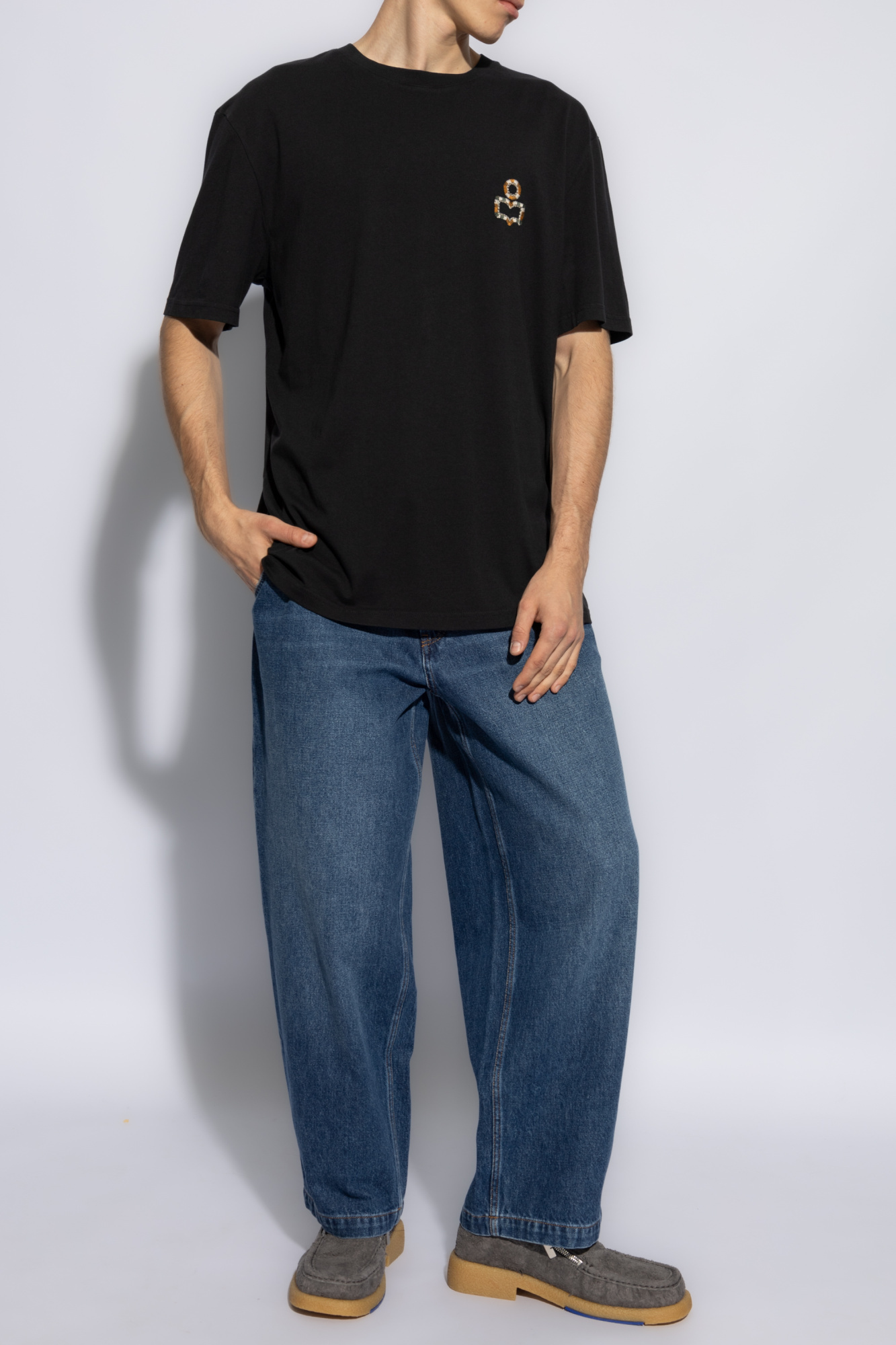 Isabel Marant Logo-print Cotton T-shirt In Black