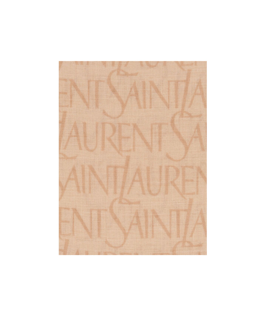Saint Laurent Logo-jacquard Scarf In Nude