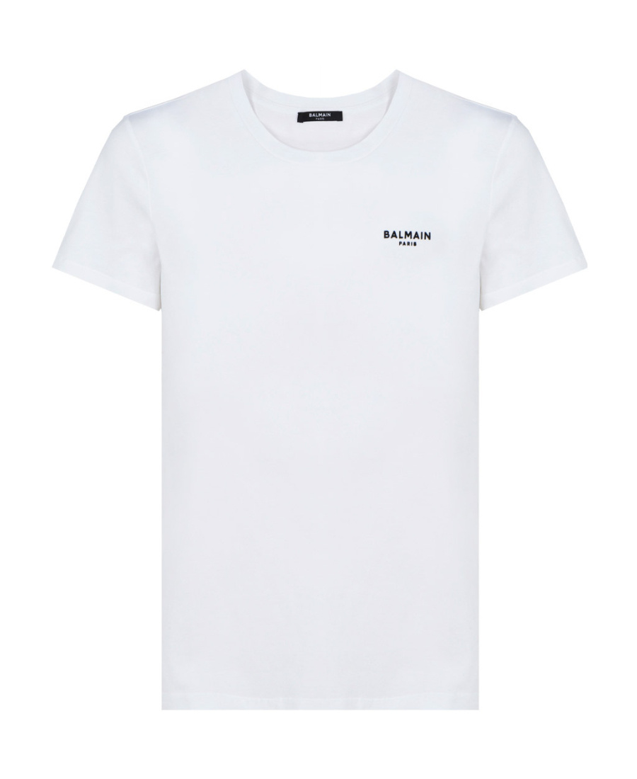 Shop Balmain Logo-print Short-sleeve T-shirt In White