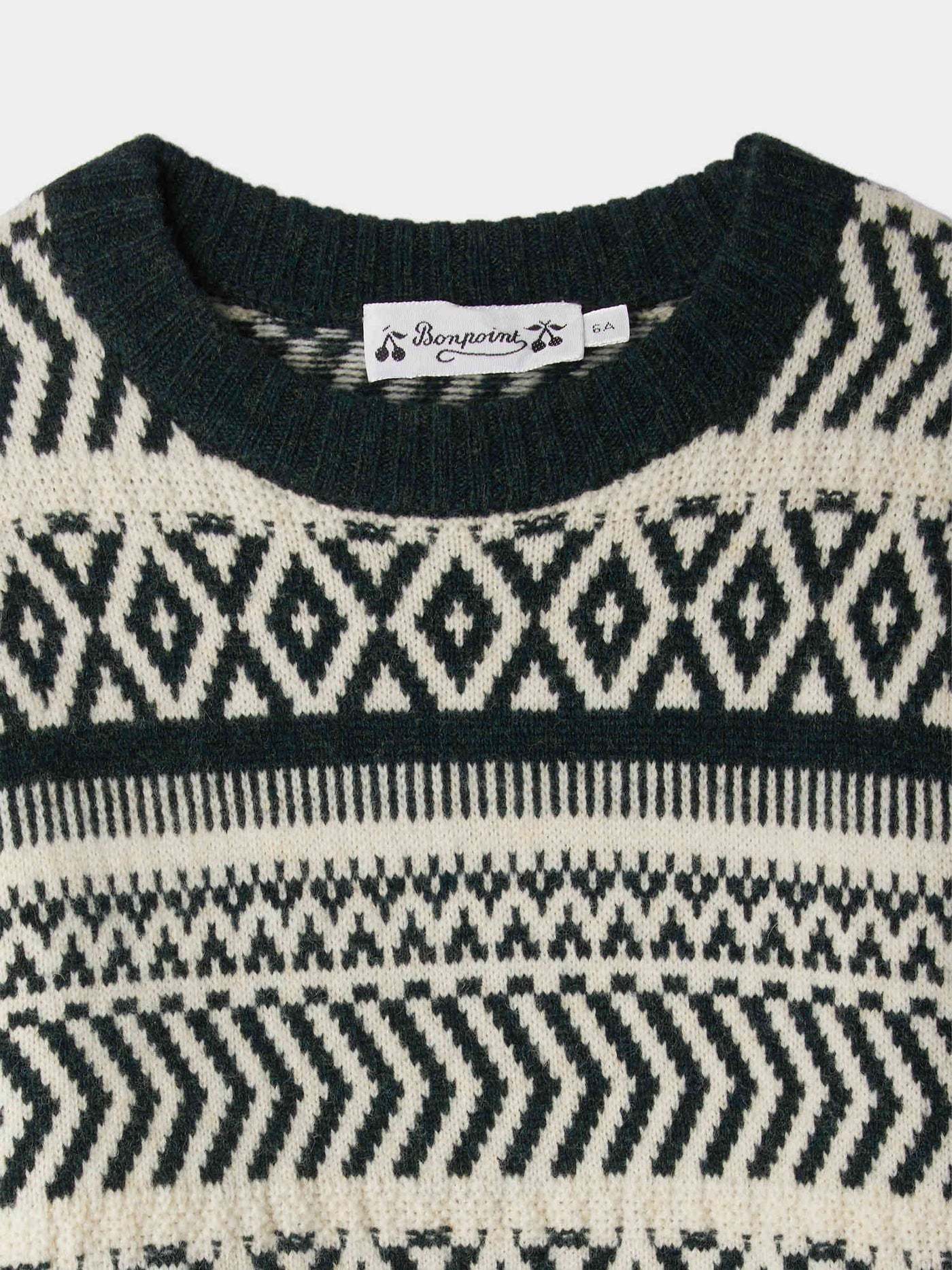 Bonpoint Jasiel Fair Isle-pattern Wool Sweater In Black