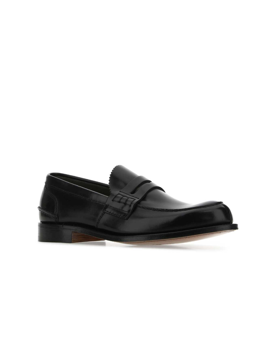 Church's Tunbridge Fume Navy Loafers In Black