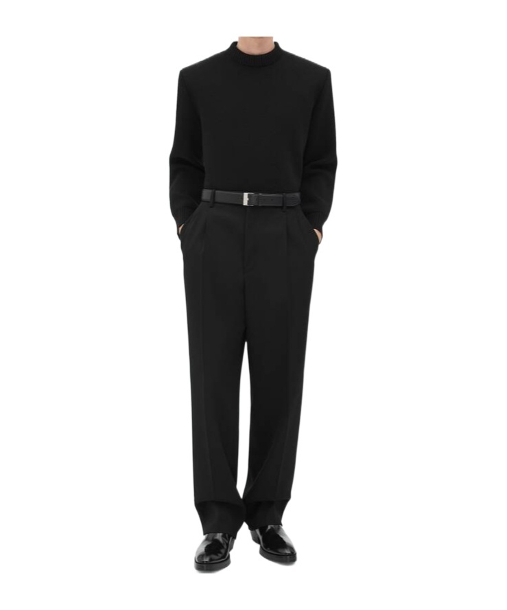 Bottega Veneta Wool Twill Trousers In Black