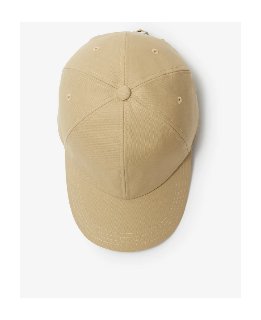 Burberry Beige Ekd Cotton Blend Baseball Cap In Nude