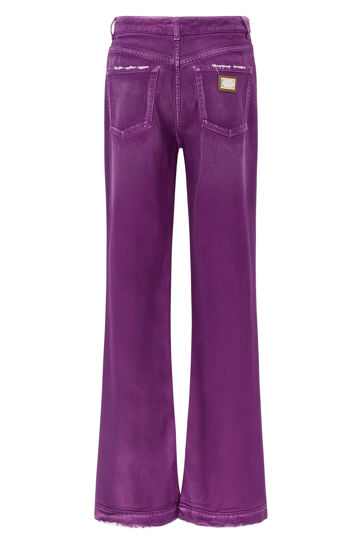 Dolce & Gabbana Flared Leg Trousers Rivet Accents In Purple