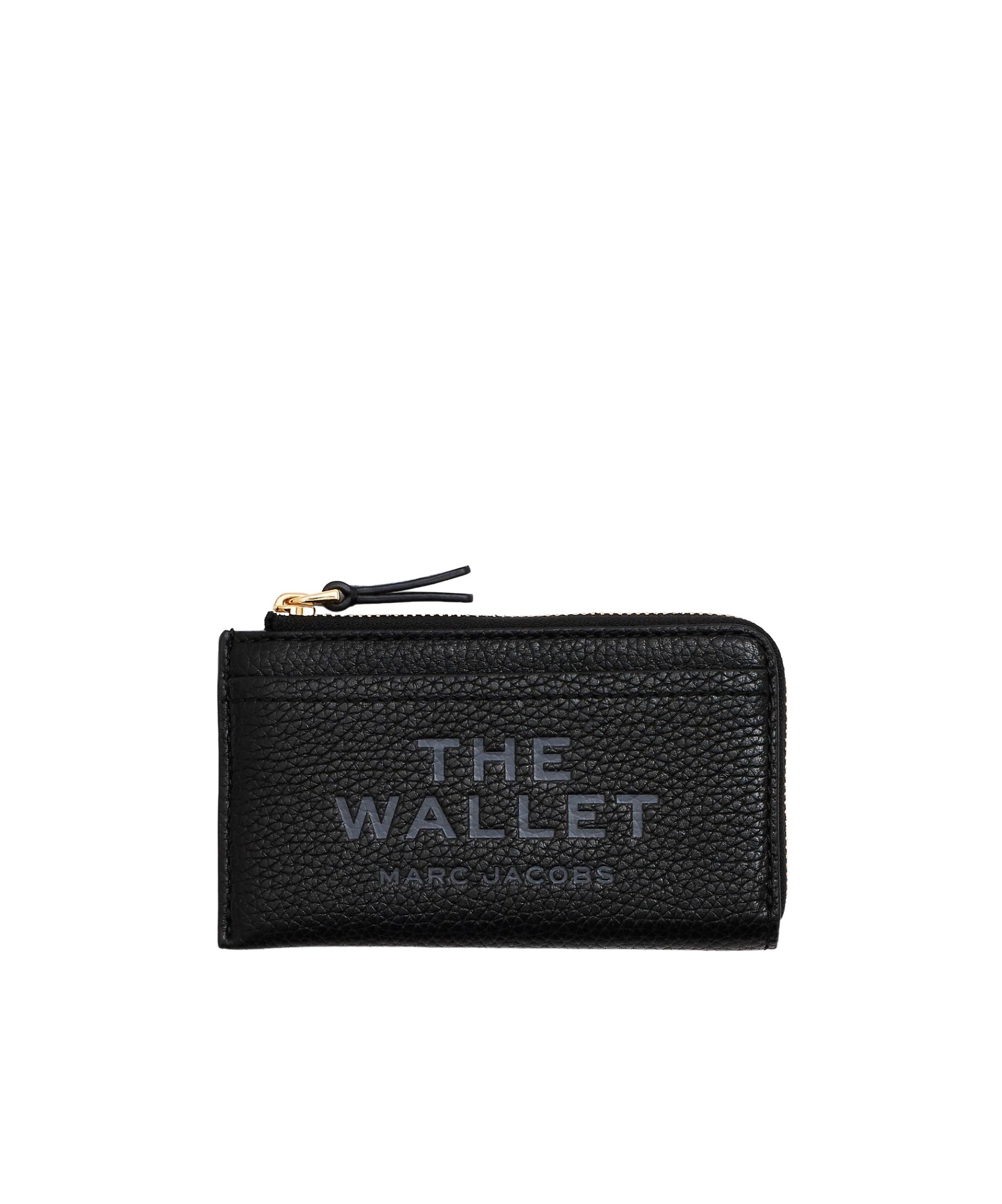 Marc Jacobs The Leather Top Zip Multi Wallet In Black Leather  In Black