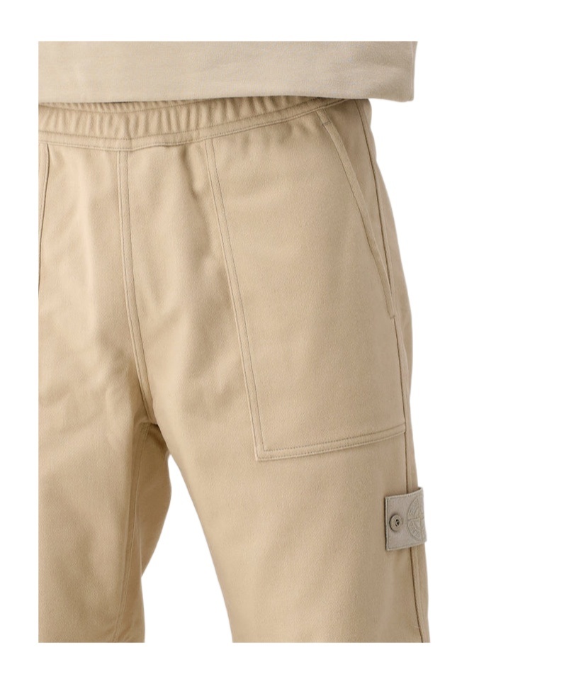 Stone Island Elastic Waistband Casual Pants In Nude