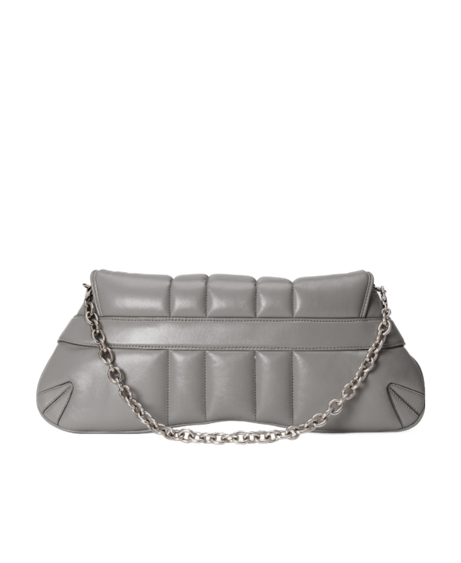 Gucci Medium Horsebit Chain Quilted Bag In Gray