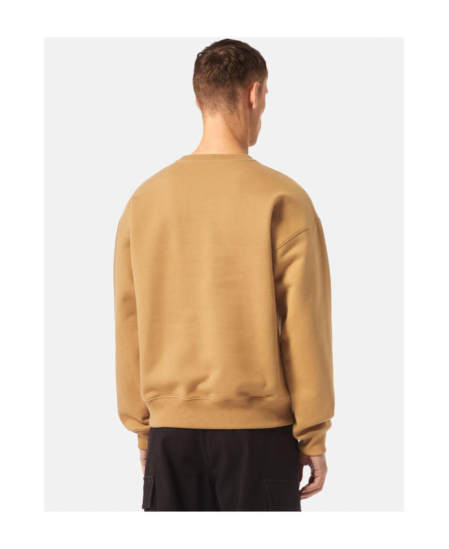 Versace Embroidered-logo Detail Sweatshirt In Nude